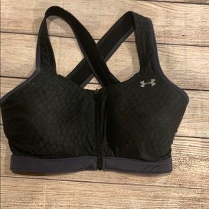 Zippered front under armor sports bra